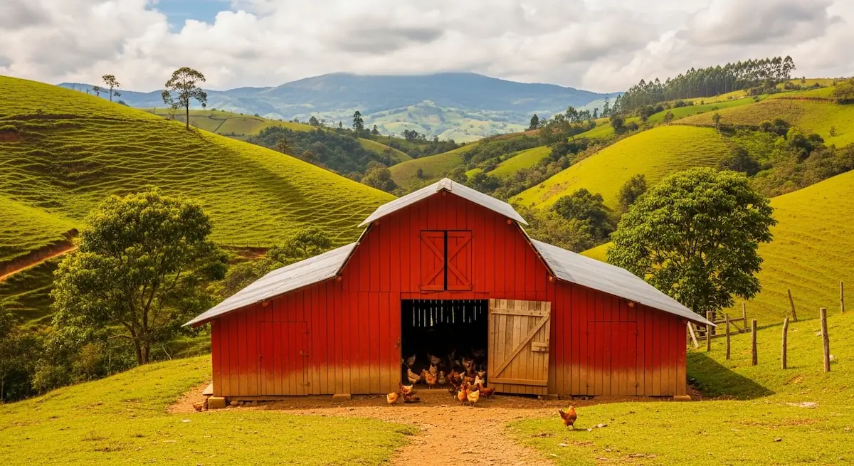 Vista de la granja en Subachoque al amanecer